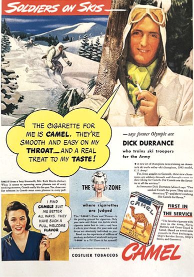 Camel Ad with Dick Durrance, 1943