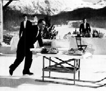 Skating waiter, St Moritz