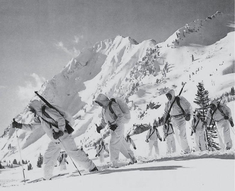 Paratroops breaking trail at Alta