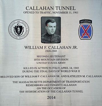 Callahan Tunnel plaque