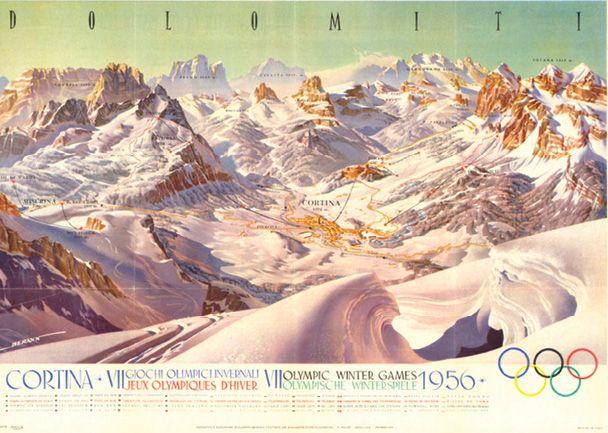 Cortina Olympic Map 1956