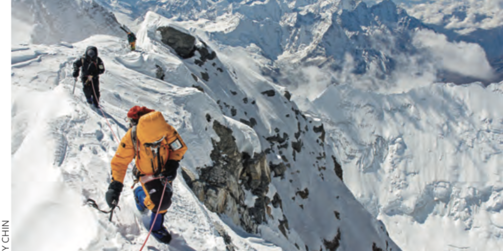 Skiing above 8000 meters